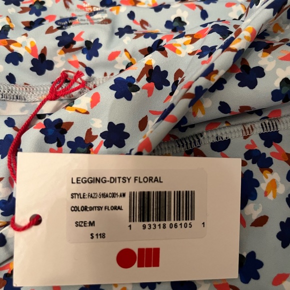 NWT floral Solid and striped leggings - Picture 3 of 4